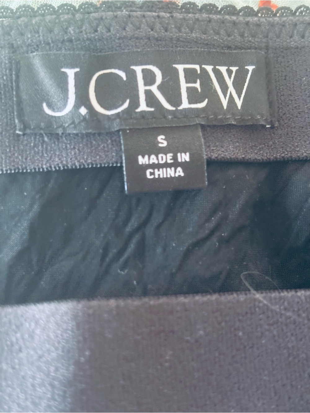 J.Crew Textured Black Lace-Hem Slip Skirt, Sz Small - Picture 3 of 7